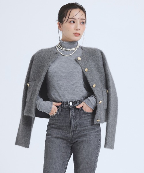 anuans（アニュアンス） ノーカラージャケット FREE キャメル