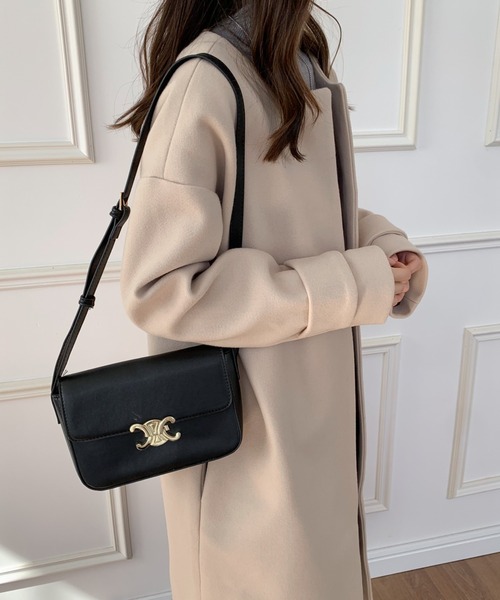 「ECLIN」 ノーカラーコート FREE ネイビー レディース_画像9