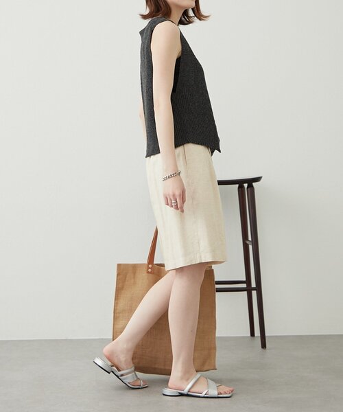 WILLOW ハーフパンツ ワイドパンツ パンツ 短パン 「willow」リネン混