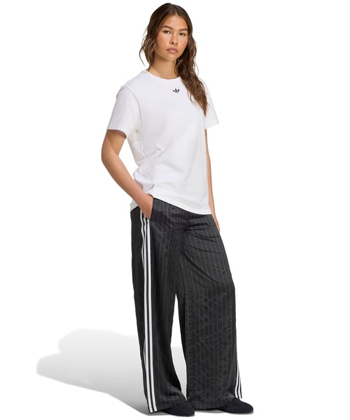 adidas ワイドパンツ 黒 アディダス アディカラー サテン ワイドレッグ トラックパンツ