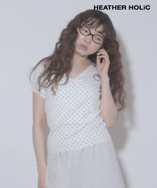 tシャツ HOLiC ドットレースTEE　497295 レディース
