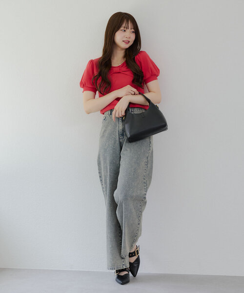 7ピ74◎continuer de NICE CLAUP◎Tシャツ◎レディース continuer de NICE CLAUP tシャツ リボンTシャツ レディース
