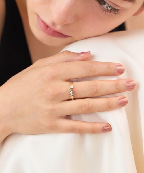 ete 指輪 リング 「レイヤード」 ビジュー レディース