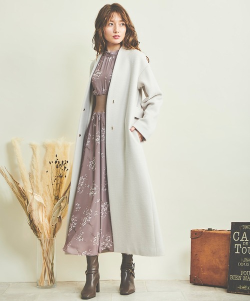 NOELA（ノエラ） ノーカラーコート M ブラウン レディース : ZOZOTOWN