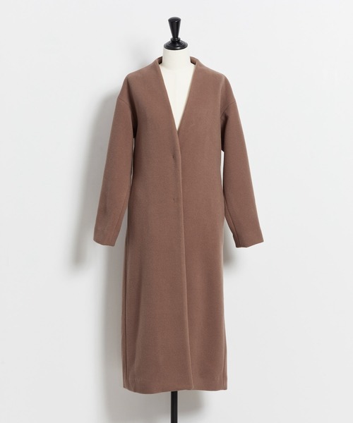 NOELA（ノエラ） ノーカラーコート M ブラウン レディース : ZOZOTOWN