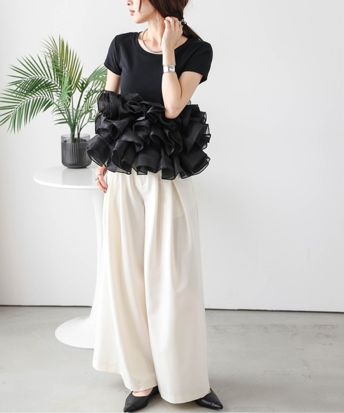 ボリューム　フリルトップス ボリュームフリルトップス レディース : ZOZOTOWN Yahoo!店 - 通販