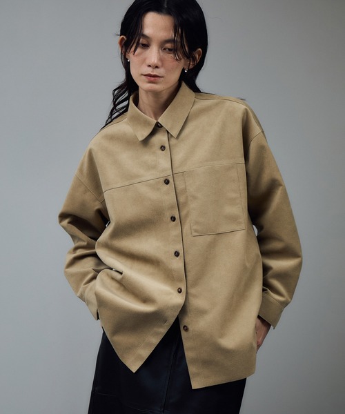 ブラウス シャツ Ultrasuede(R)オーバーシャツ「セットアップ対応」 レディース
