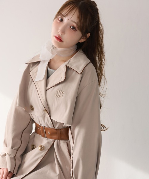 「one after another NICE CLAUP」 トレンチコート FREE ベージュ レディース_画像3
