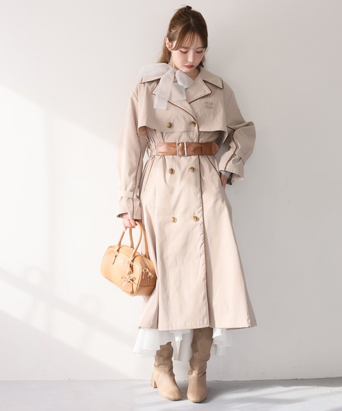 「one after another NICE CLAUP」 トレンチコート FREE ベージュ レディース_画像6