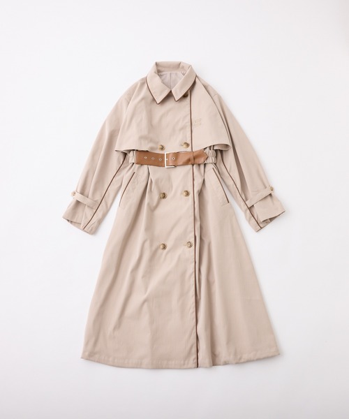 「one after another NICE CLAUP」 トレンチコート FREE ベージュ レディース_画像8
