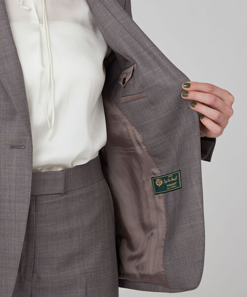 【極美品】トゥモローランド　カラミ　テーラードジャケット　ストレッチ　チェック柄 TASMANIAN GLEN CHECK ノッチドカラージャケット