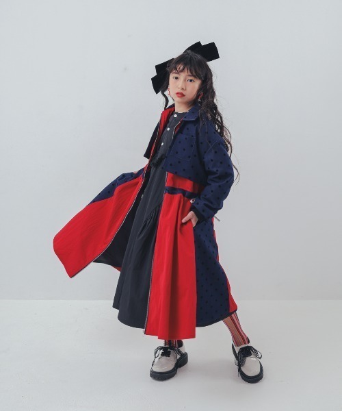 unica - 衣装 フロッキードットzipper上衣衣装 キッズ お子さん服 うしろ帯