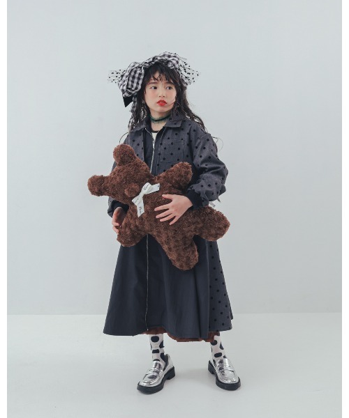 ワンピース フロッキードットzipperジャケットワンピース キッズ 子供服 女の子 | unica | 14