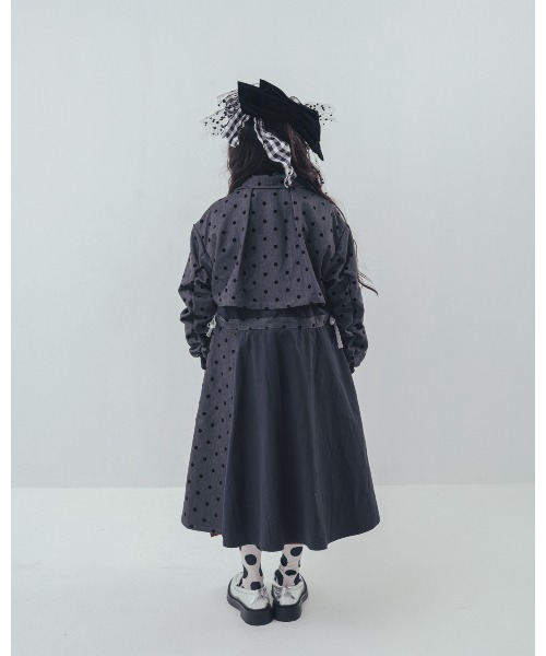 ワンピース フロッキードットzipperジャケットワンピース キッズ 子供服 女の子 | unica | 15