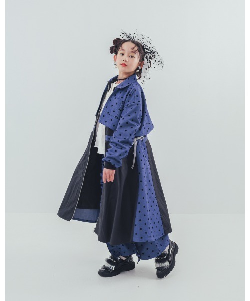 ワンピース フロッキードットzipperジャケットワンピース キッズ 子供服 女の子 | unica | 19