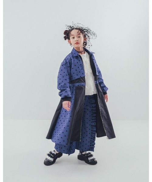 ワンピース フロッキードットzipperジャケットワンピース キッズ 子供服 女の子 | unica | 20