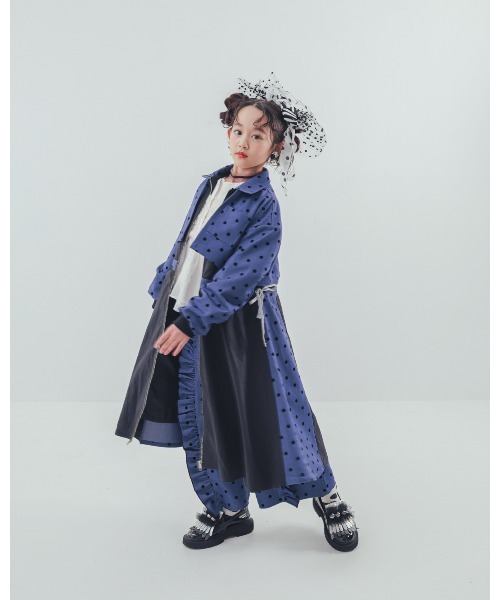 ワンピース フロッキードットzipperジャケットワンピース キッズ 子供服 女の子 | unica | 21