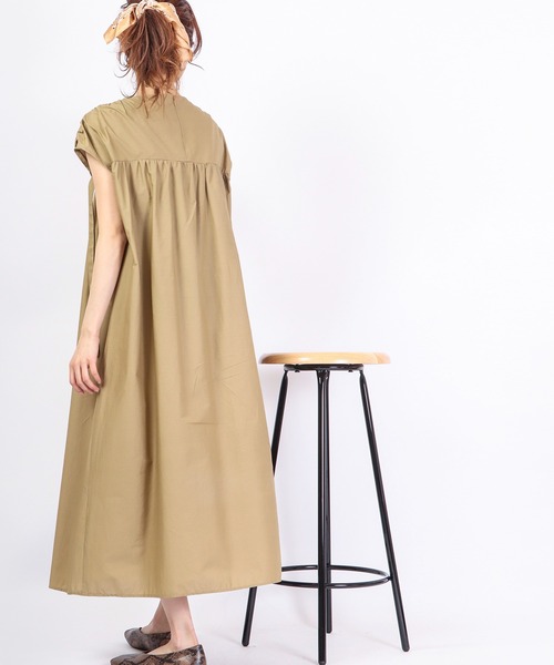 A.N.L」 ノースリーブワンピース 38 サックスブルー レディース