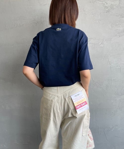 「LACOSTE」 半袖Tシャツ X-SMALL ネイビー レディース_画像4