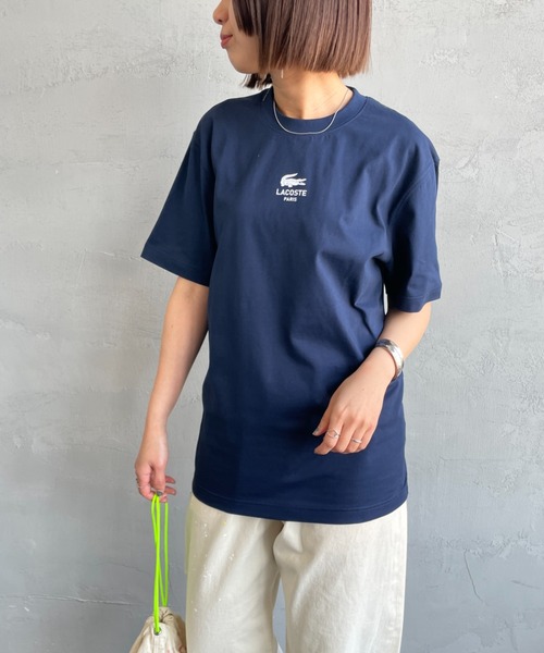 「LACOSTE」 半袖Tシャツ X-SMALL ネイビー レディース_画像7