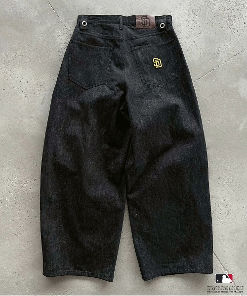 Perushu × MLB コラボリジットデニムパンツ Perushu ジーンズ × MLB コラボリジットデニムパンツ メンズ