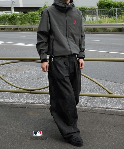 Perushu ジーンズ × MLB コラボリジットデニムパンツ メンズ