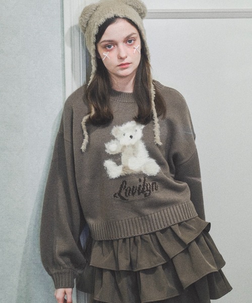 Lovilyn ニット セーター ふわふわクマちゃんニット レディース
