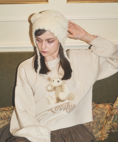 Lovilyn ニット セーター ふわふわクマちゃんニット レディース