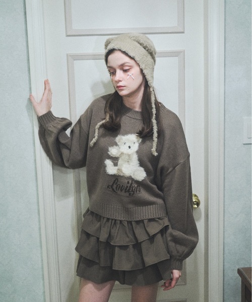 Lovilyn ニット セーター ふわふわクマちゃんニット レディース