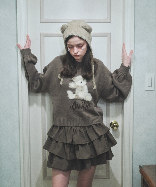 Lovilyn ニット セーター ふわふわクマちゃんニット レディース