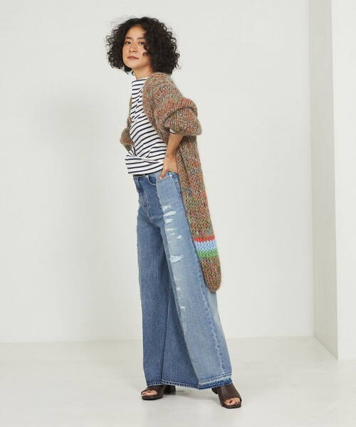 「Freada」 ニットカーディガン フリ- グリーン レディース_画像8