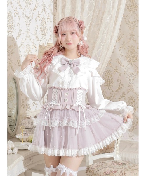 NOEMIE（ノエミー） ブラウス シャツ レースラッフルオープン