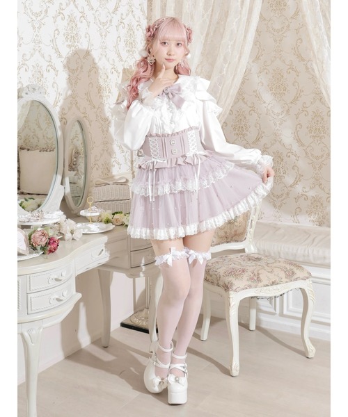 NOEMIE（ノエミー） ブラウス シャツ レースラッフルオープン