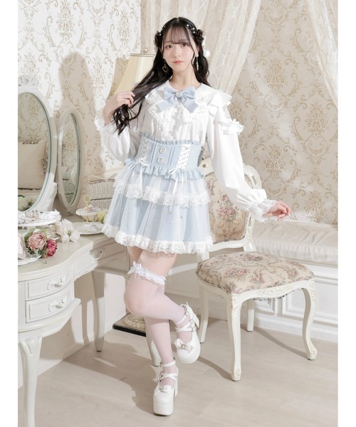 NOEMIE（ノエミー） ブラウス シャツ レースラッフルオープン