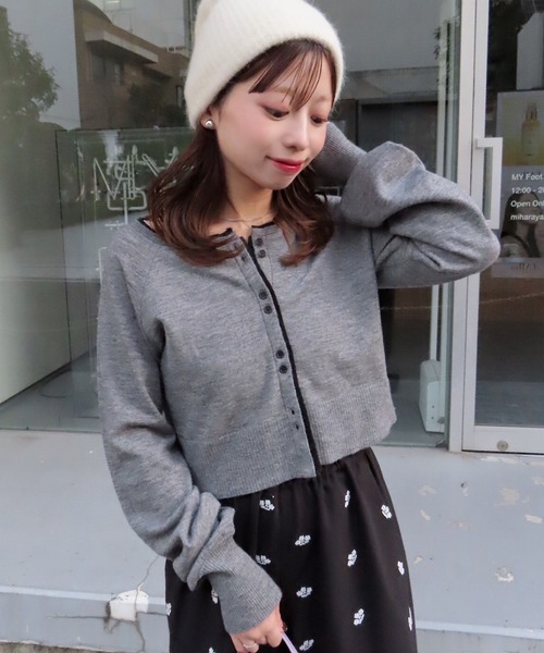 Kastane（カスタネ） カーディガン 「新色追加」レイヤード配色