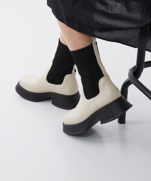 「menue」 ショートブーツ M アイボリー レディース_画像2