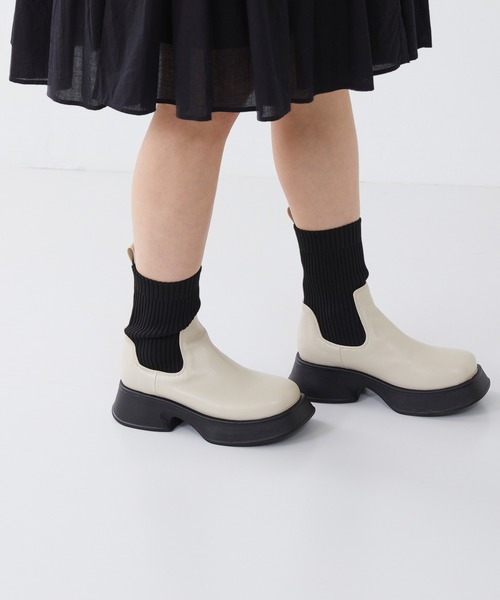 「menue」 ショートブーツ M アイボリー レディース_画像3