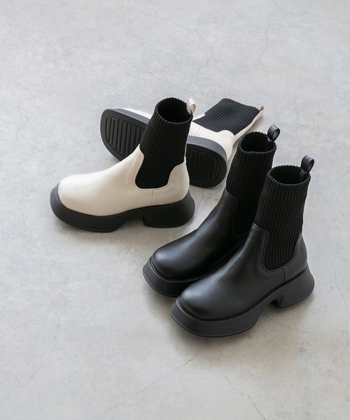 「menue」 ショートブーツ M アイボリー レディース_画像8