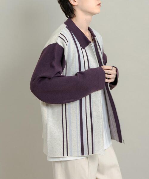 SENSE OF PLACE by URBAN RESEARCH セーター ニット ストライプZIP