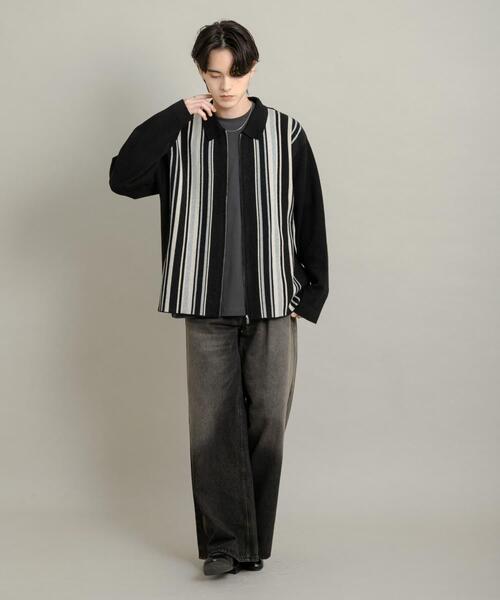 SENSE OF PLACE by URBAN RESEARCH セーター ニット ストライプZIP