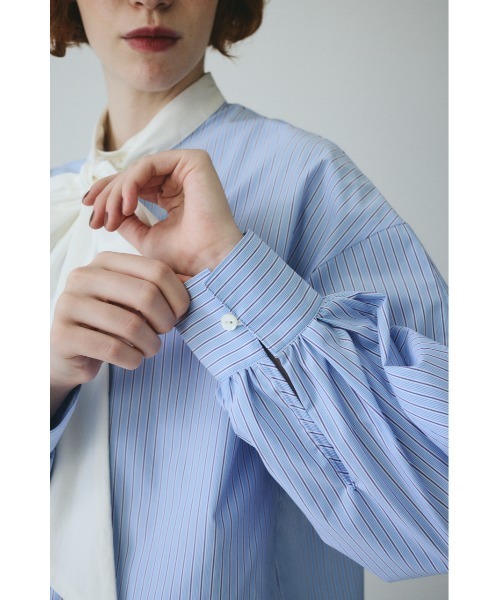 リボンシャツ CLANE - リボンジップシャツ - RIBBON ZIP SHIRTS - WHITE | ADDICT