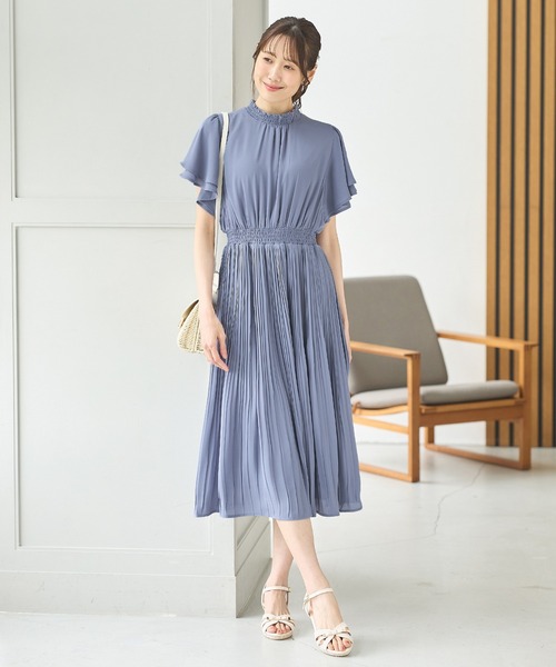 「Honeys」 半袖ワンピース M グレイッシュブルー レディース_画像5