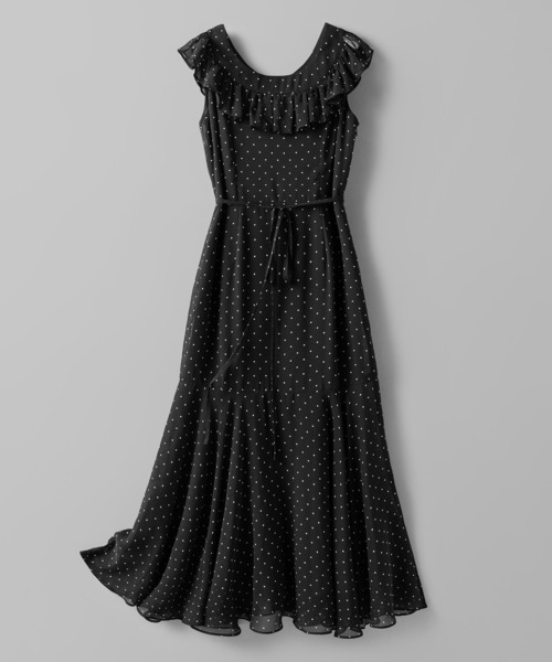 「SAISON DE PAPILLON」 ノースリーブワンピース S ブラック レディース_画像2