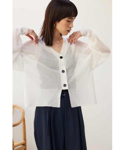 「crie conforto」 ニットカーディガン FREE レッド レディース_画像7