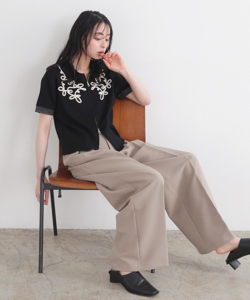 「LIAN」 半袖ニット FREE ブラック レディース_画像5