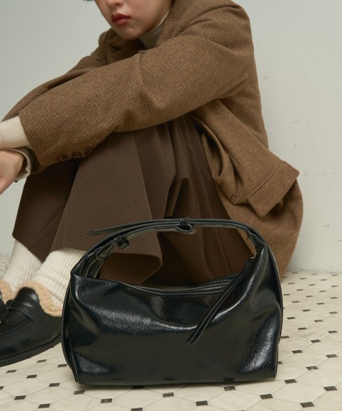 ハンドバッグ Faux leather tie strap bag / フェイクレザータイ