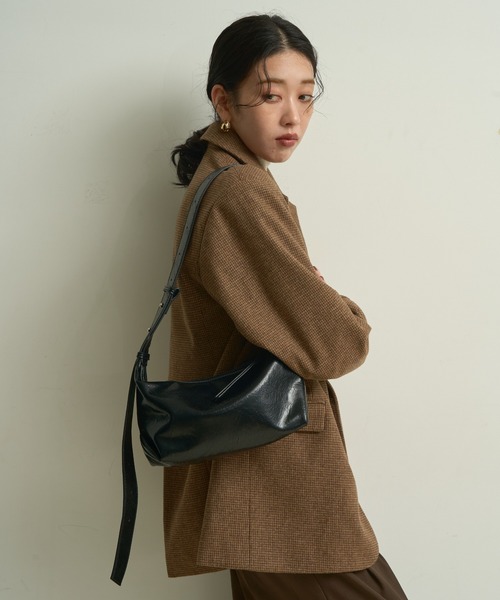 ハンドバッグ Faux leather tie strap bag / フェイクレザータイ