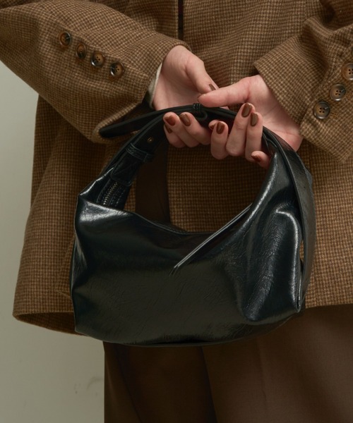 ハンドバッグ Faux leather tie strap bag / フェイクレザータイ