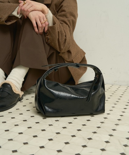 ハンドバッグ Faux leather tie strap bag / フェイクレザータイ