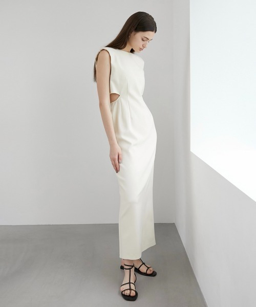 「LA PEAU DE GEM」 ノースリーブワンピース FREE ブラック レディース_画像3